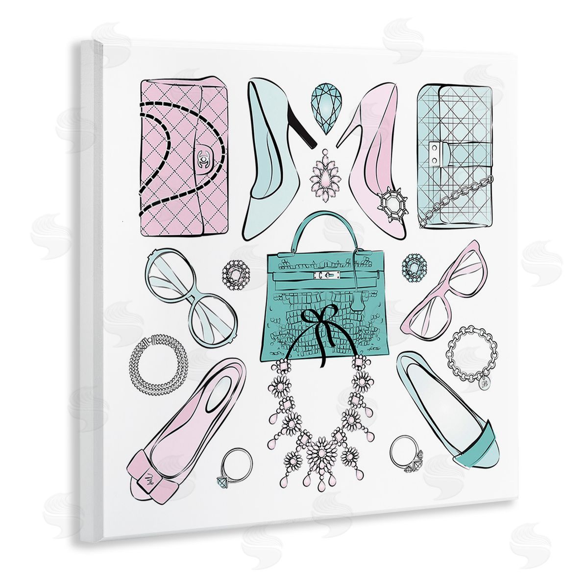 Martina Pavlova Pastel Fashion Accessories Wooden Wall Plaque Art Print