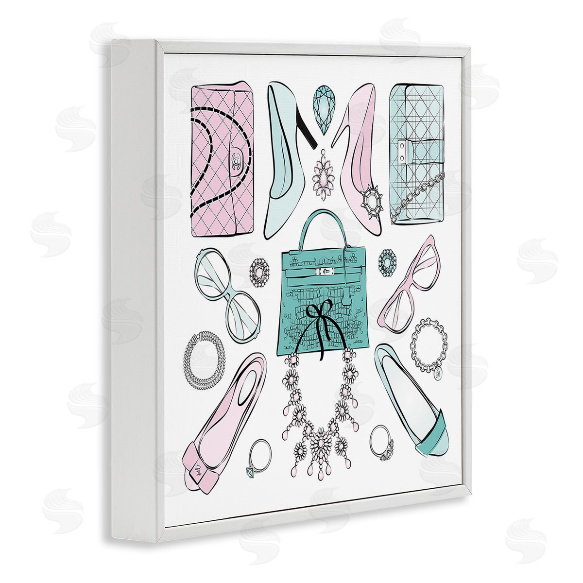 Martina Pavlova Pastel Fashion Accessories White Framed Glicee Wall Art Print