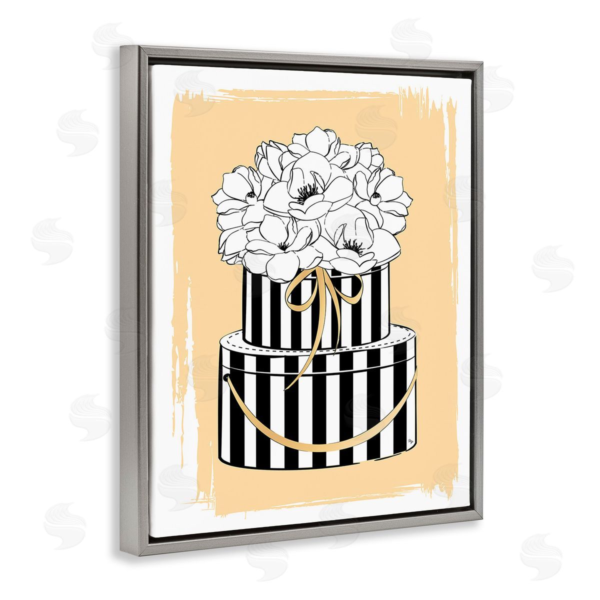 Martina Pavlova Glam Accessory Boxes Gray Floating Frame Canvas Wall Art Print