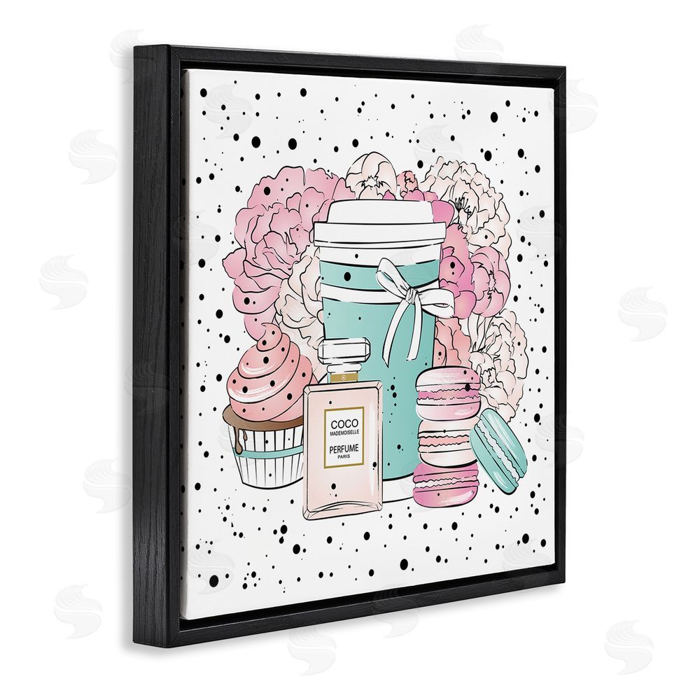 Martina Pavlova Modern Glam Desserts Black Floating Frame Canvas Wall Art Print