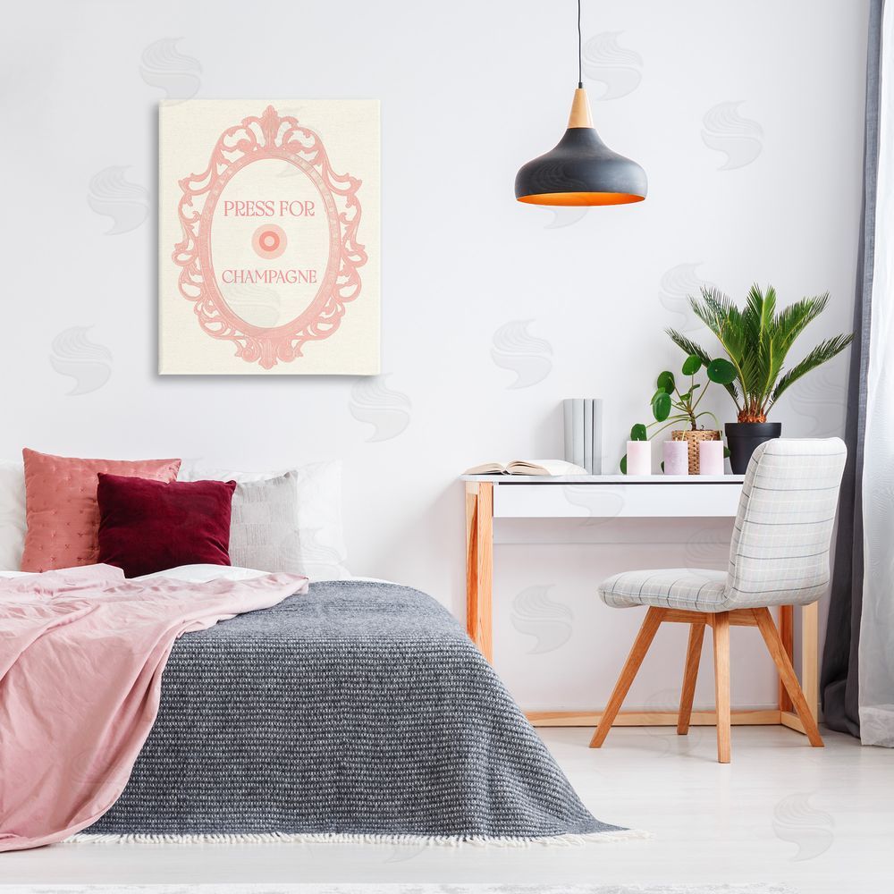 Stupell Studio Press For Champagne Canvas Wall Art Print in Room