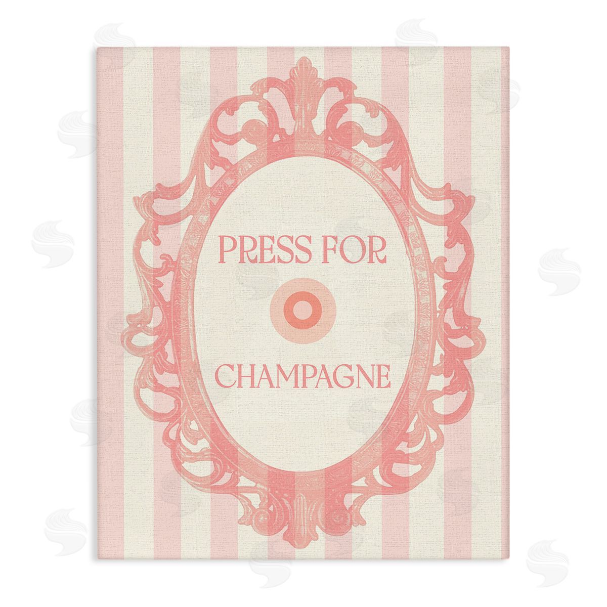 Stupell Studio Champagne Button on Stripes Canvas Wall Art Print