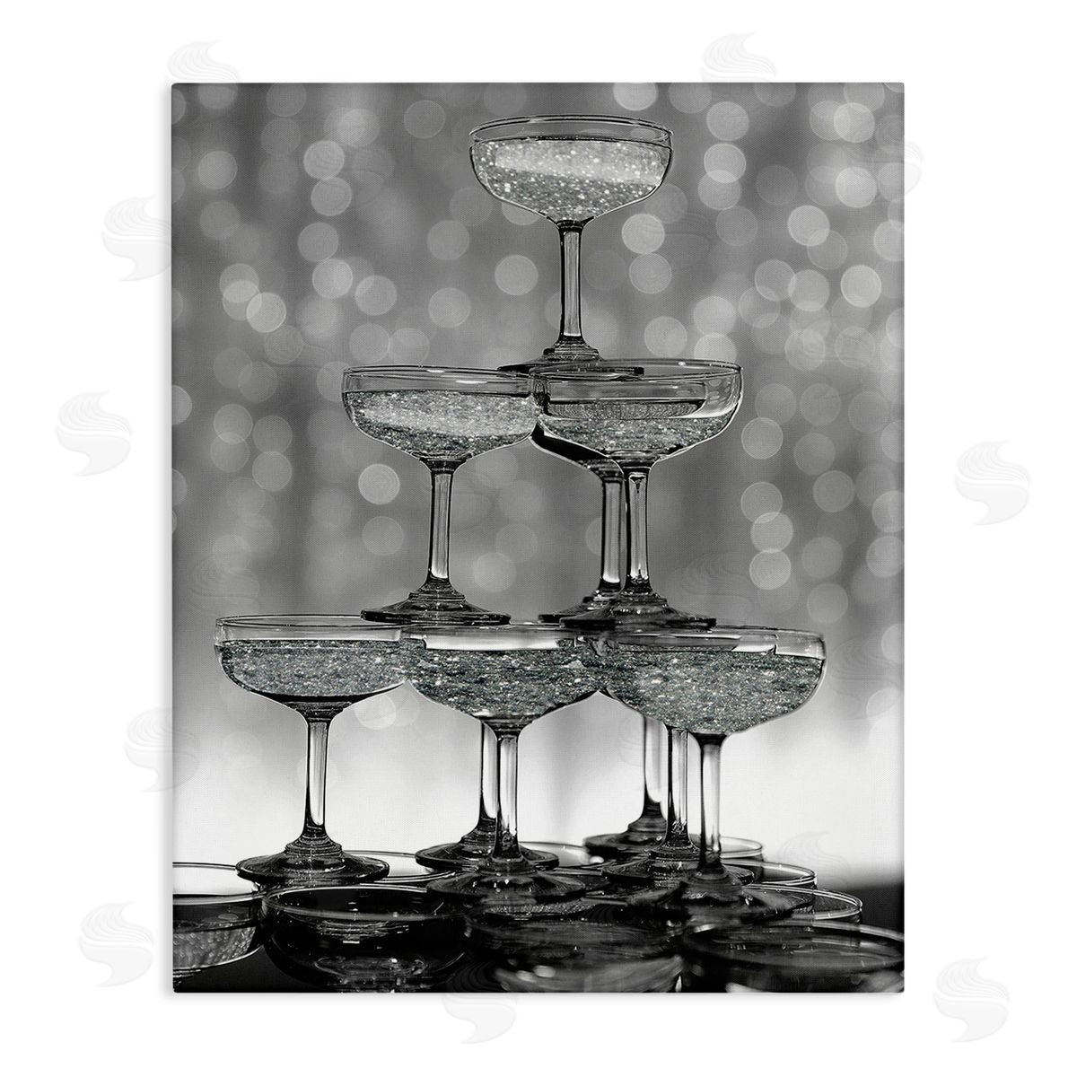 Stupell Studio Stacked Champagne Glasses Canvas Wall Art Print