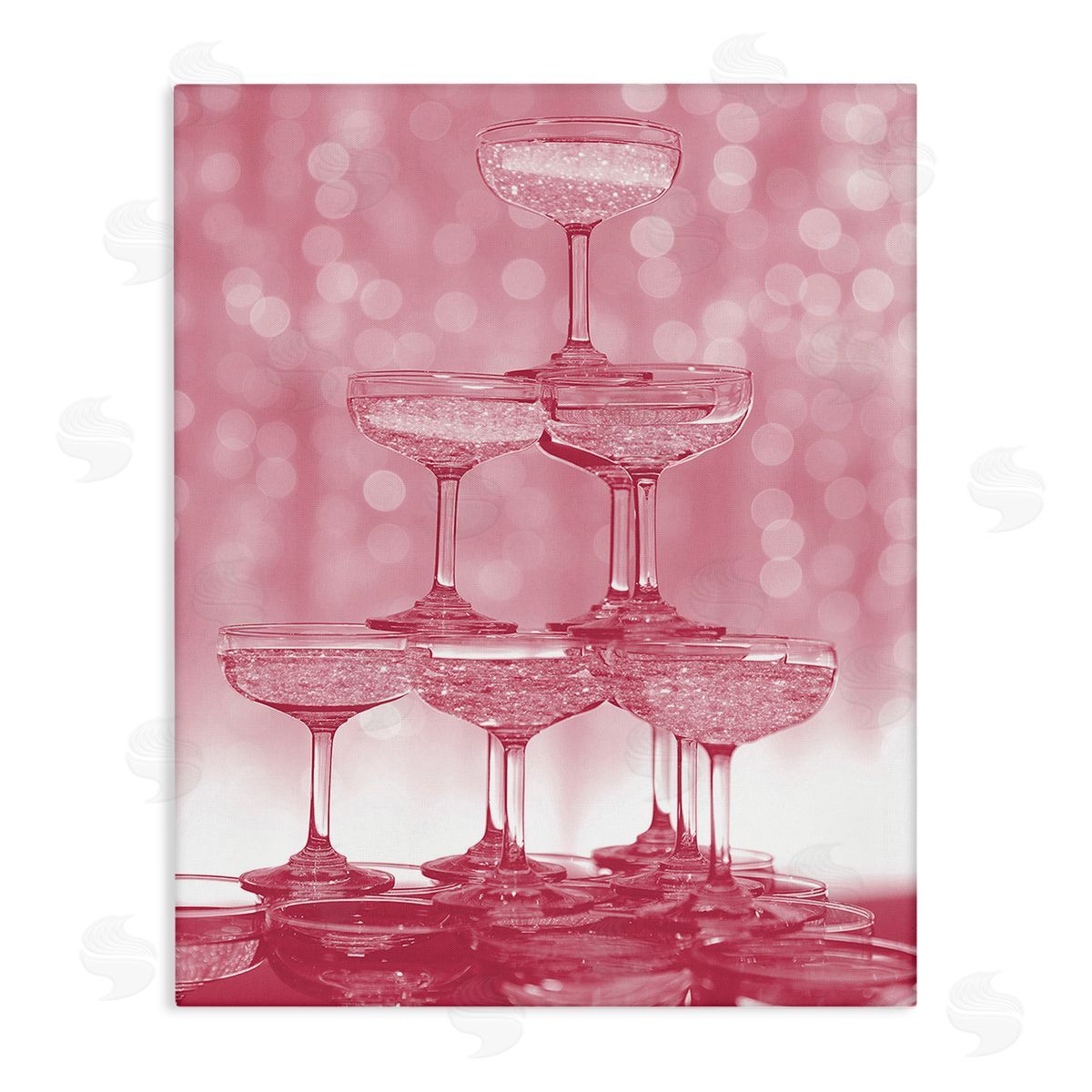 Stupell Studio Pink Stacked Glasses Canvas Wall Art Print