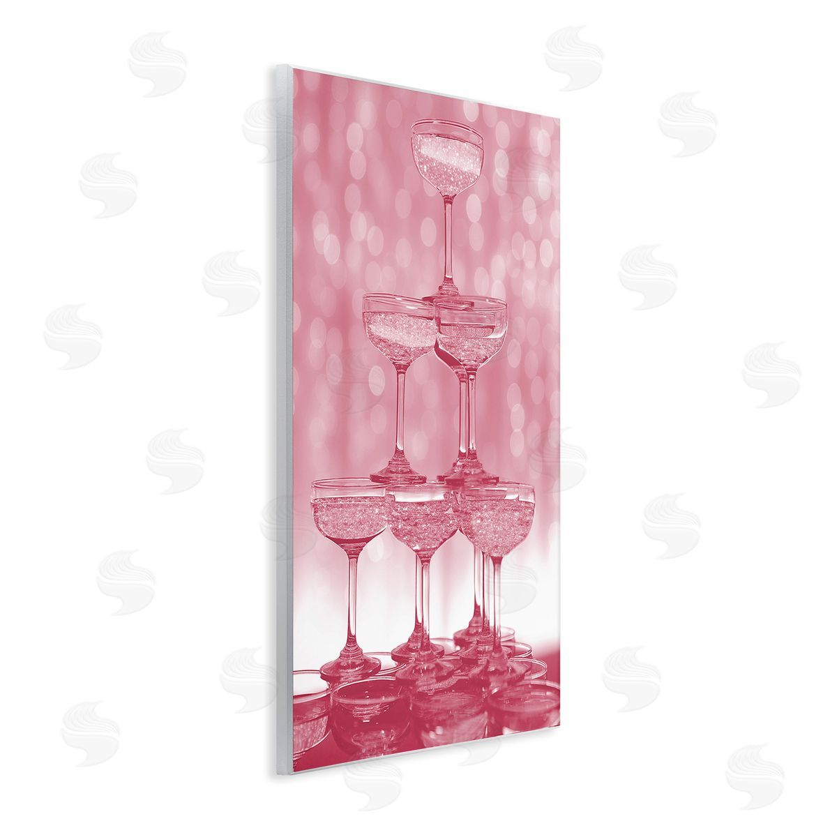 Stupell Studio Pink Stacked Glasses Wooden Wall Plaque Art Print