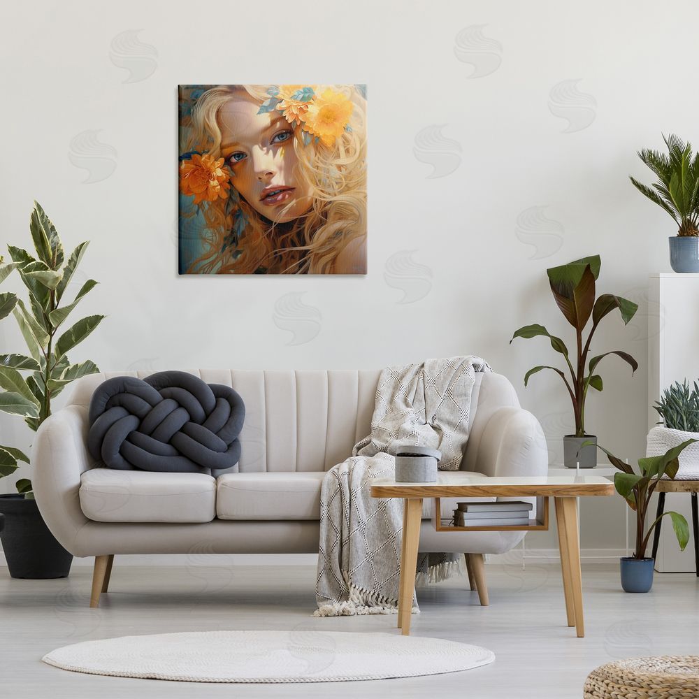 RB Girl & Orange Blossoms Canvas Wall Art in Room