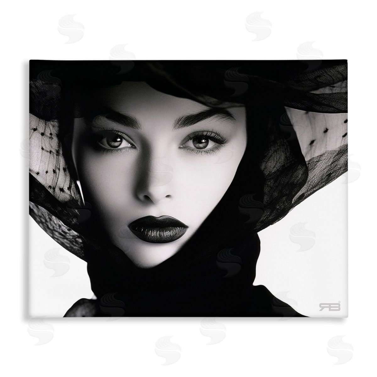 RB Woman with Black Veil Canvas Wall Art Print