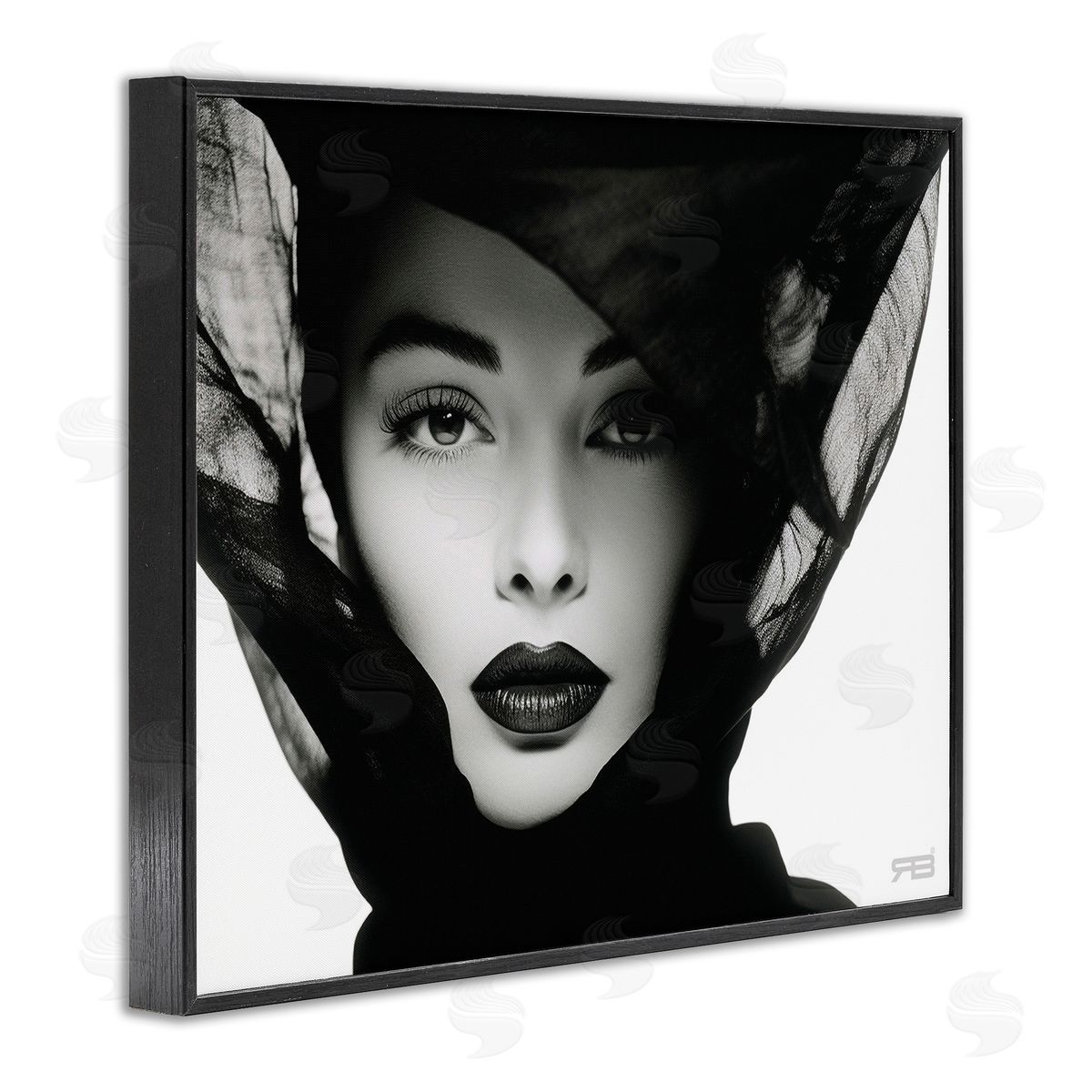 RB Intense Woman Gaze Black Framed Giclee Wall Art Print