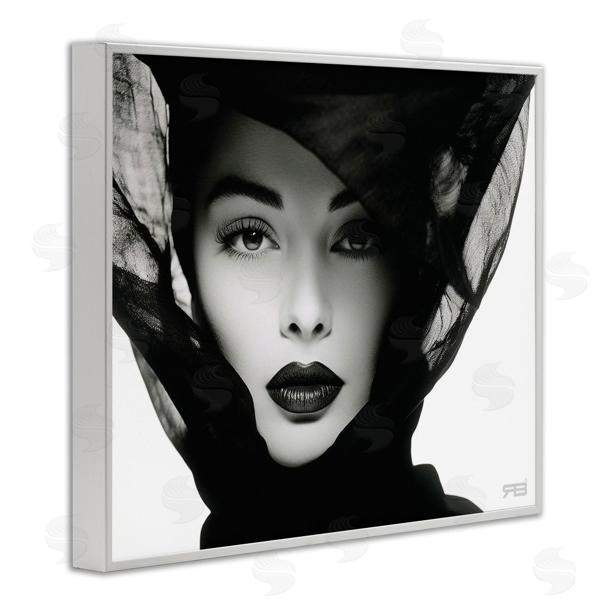 RB Intense Woman Gaze White Framed Giclee Wall Art Print