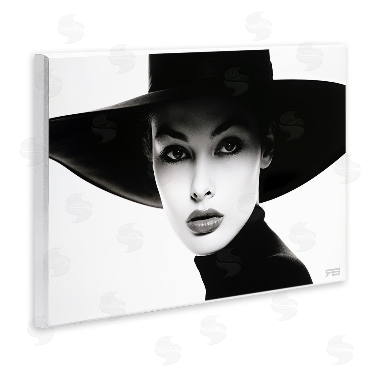 RB Female Fashion Portrait Wooden Wall Plaque Art Print