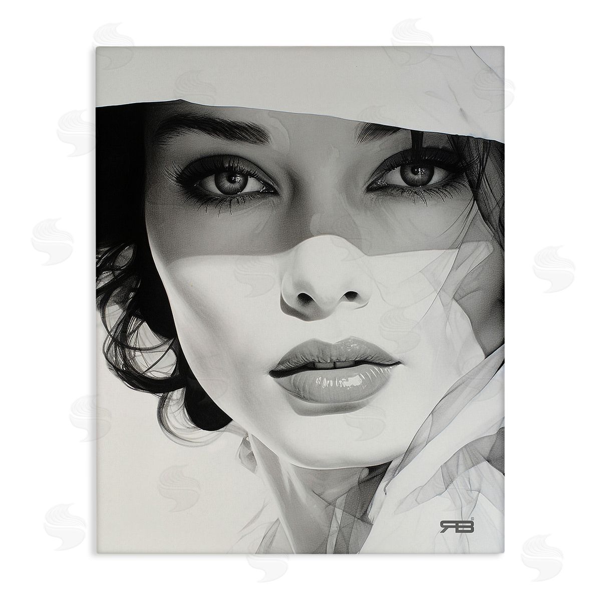 RB Close Up Fashion Portrait Canvas Wall Art Print