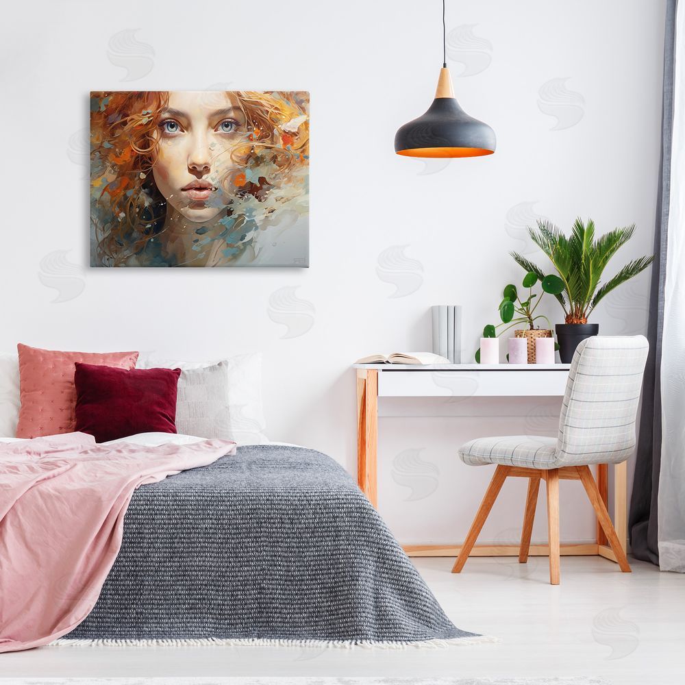 RB Abstract Splatter Portrait Canvas Wall Art Print in Room