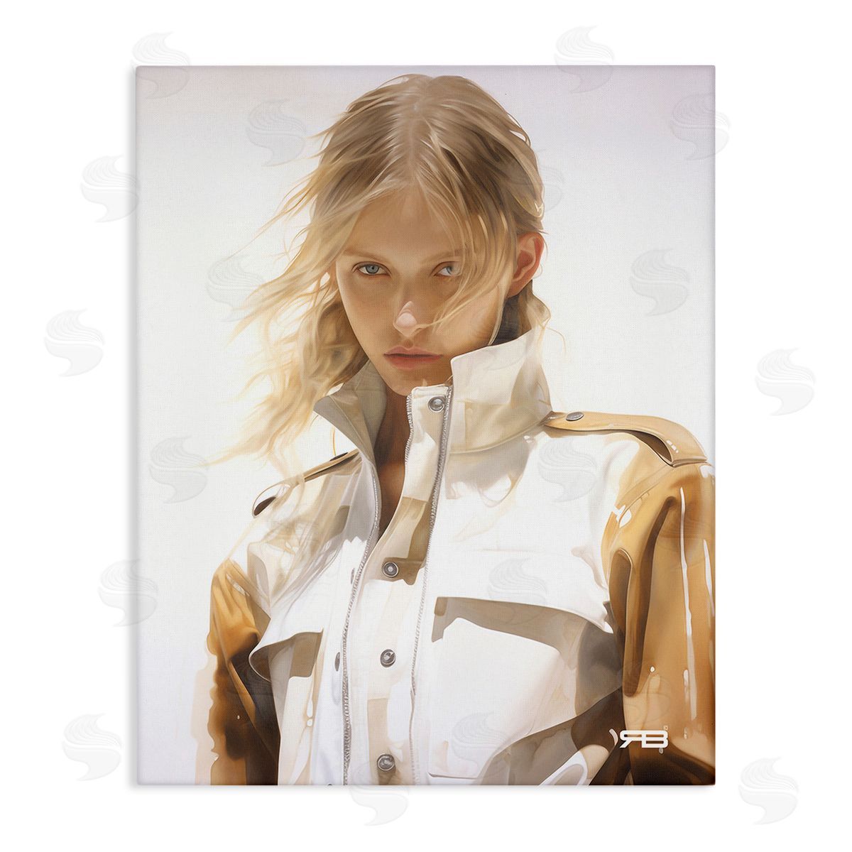 RB Woman in Riding Jacket Canvas Wall Art Print