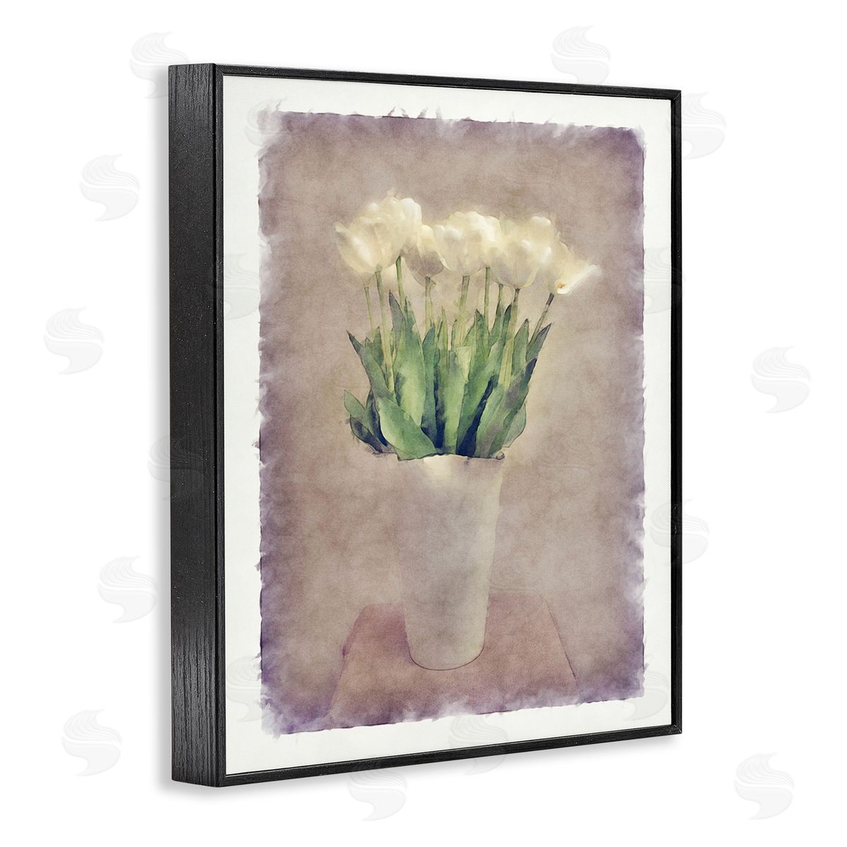 Noah Bay Abstract Garden Tulips Black Framed Giclee Wall Art Print