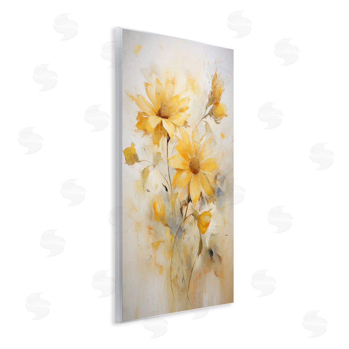 Ramona Murdock Abstract Daisy Sprigs Wooden Wall Plaque Art Print