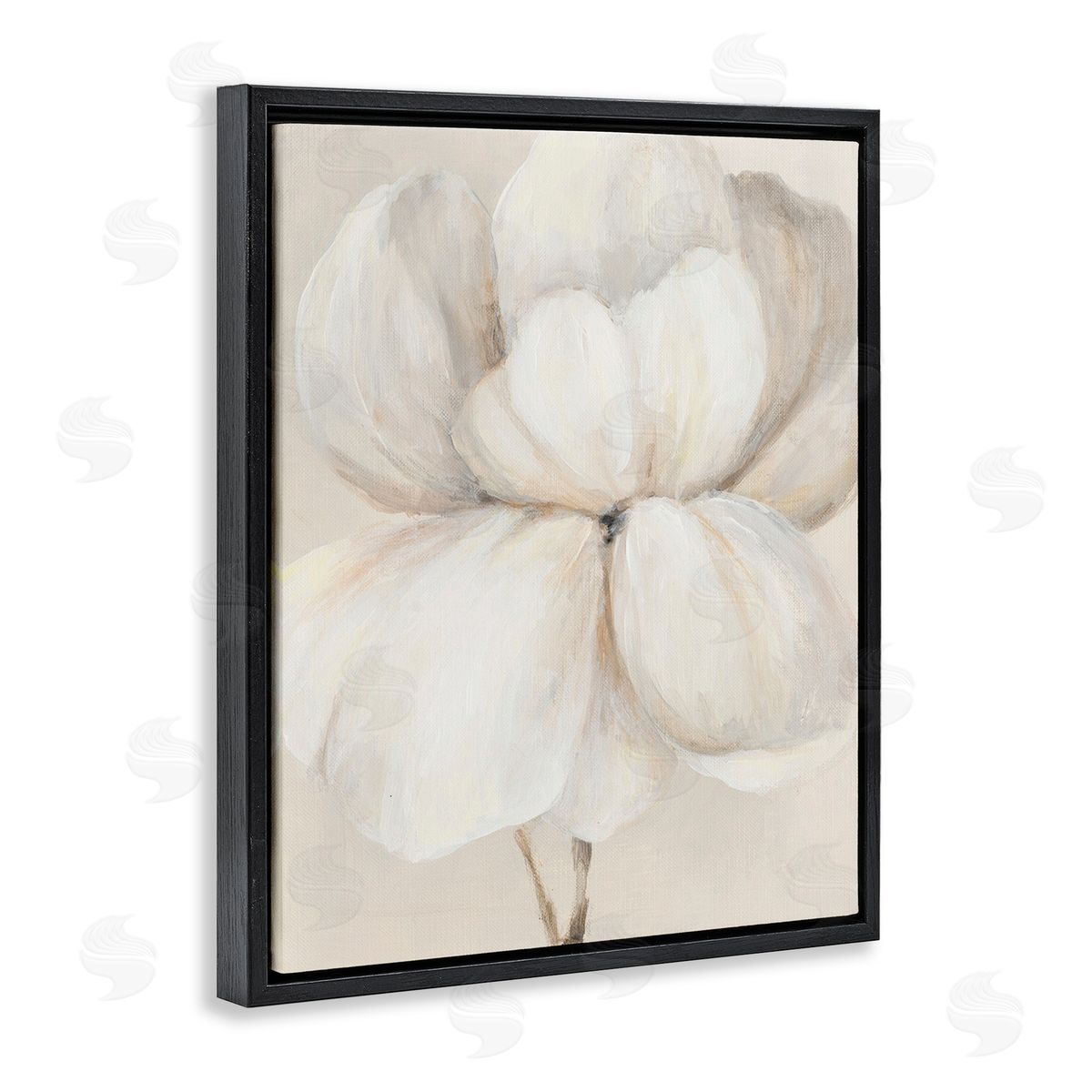 Patricia Pinto White Flower Blossom Black Floating Frame Canvas Wall Art Print