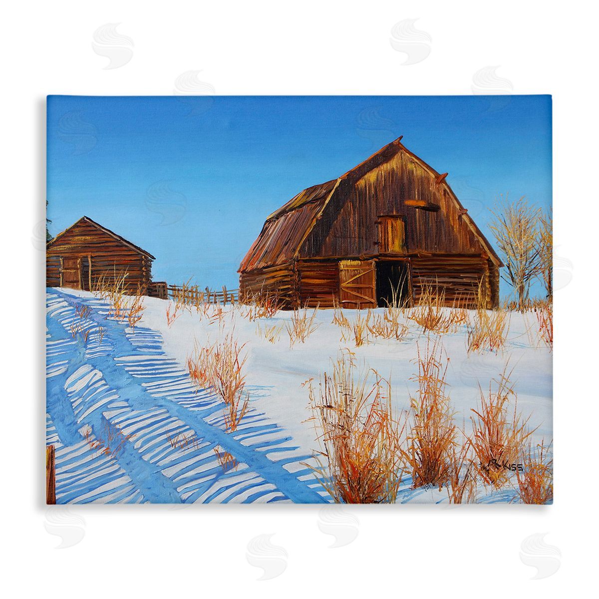 Andrew Kiss Winter Country Barn Canvas Wall Art Print