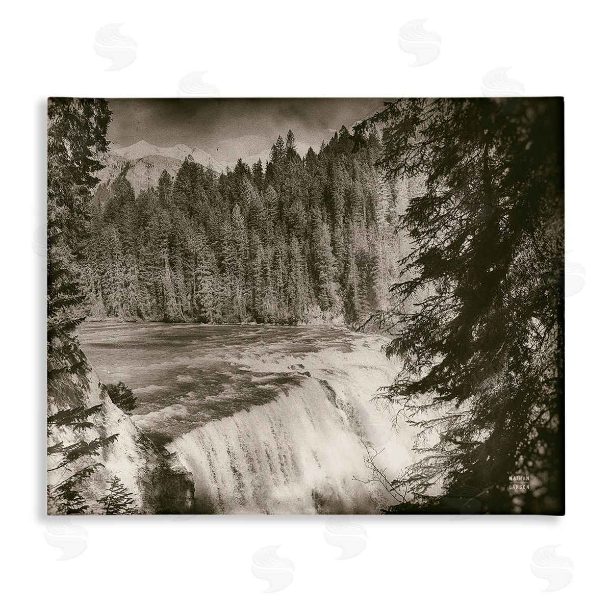 Nathan Larson Woodland Waterfall Photography Canvas Wall Art Print