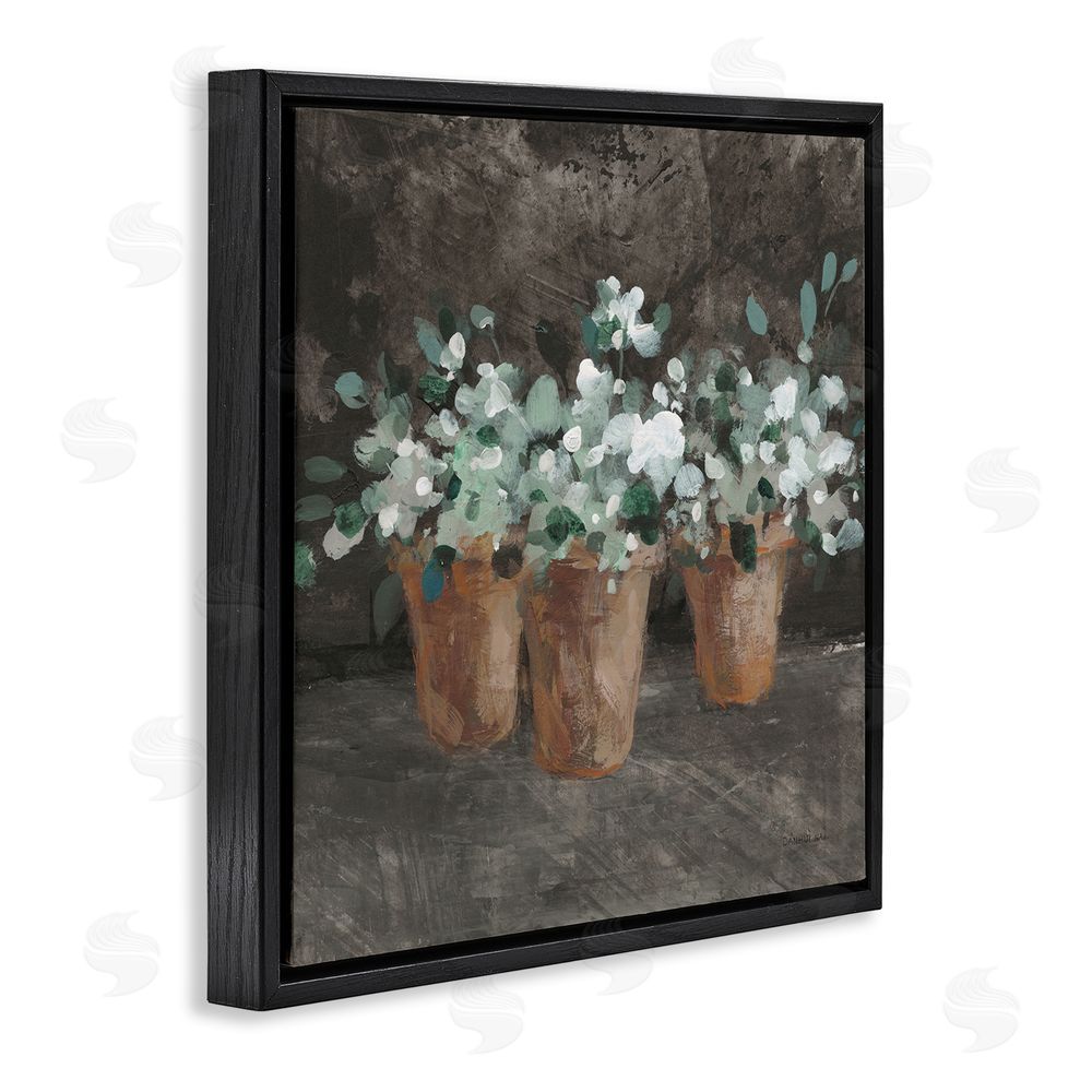 Danhui Nai Garden Plants in Terracotta Black Floating Frame Canvas Wall Art Print