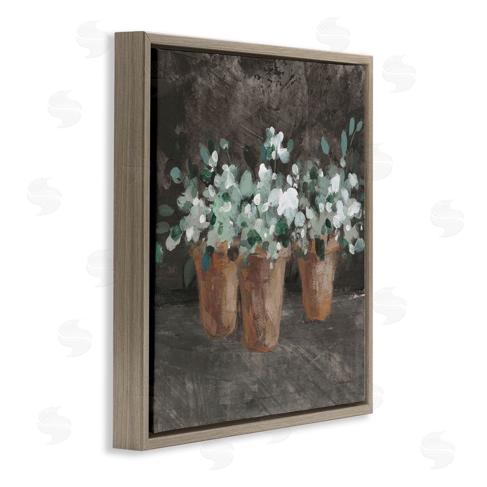 Danhui Nai Garden Plants in Terracotta Brown Floating Frame Canvas Wall Art Print