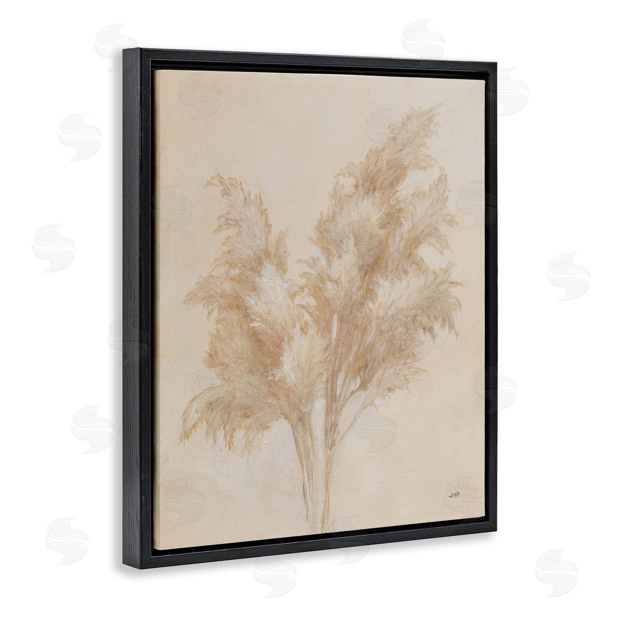 Julia Purinton Traditional Reeds Study Black Floating Frame Canvas Wall Art Print