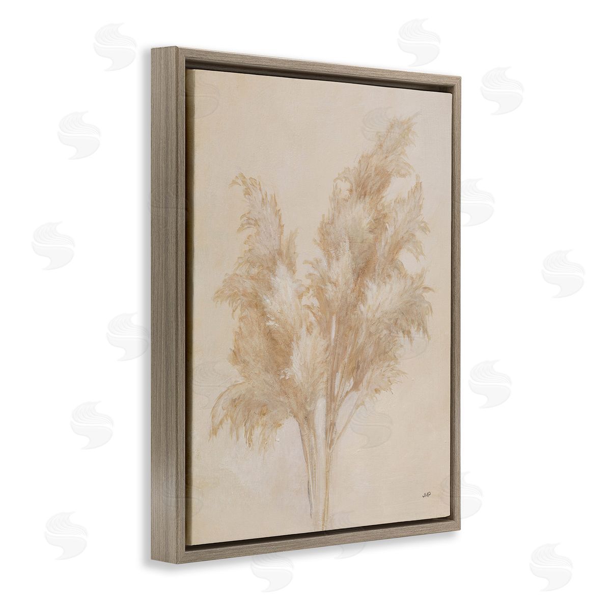 Julia Purinton Traditional Reeds Study Brown Floating Frame Canvas Wall Art Print