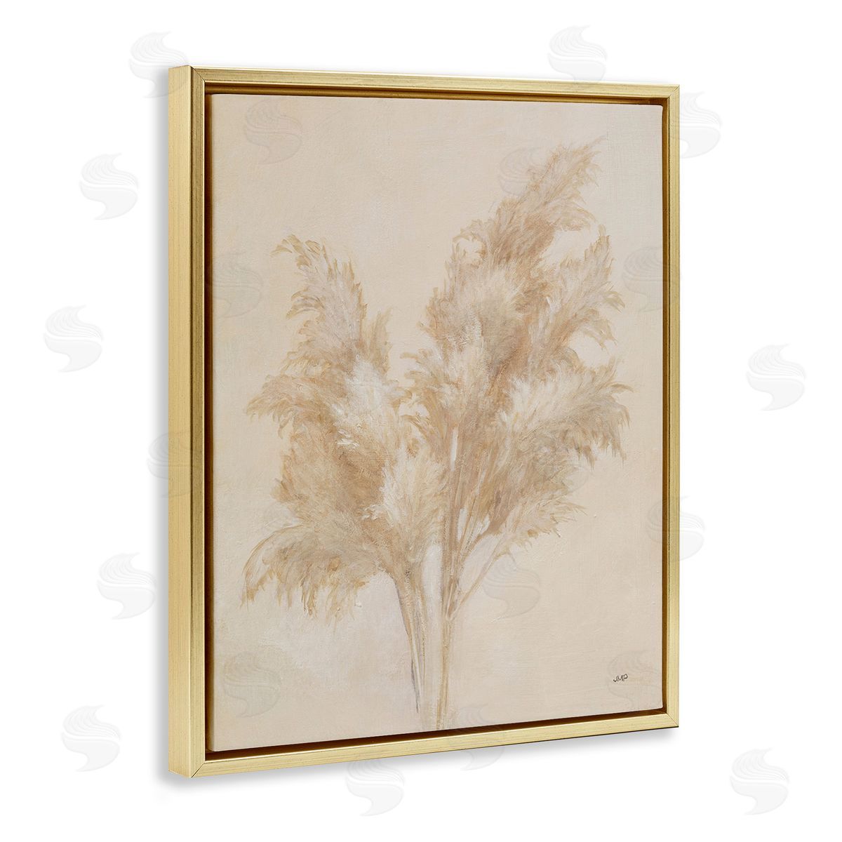 Julia Purinton Traditional Reeds Study Gold Floating Frame Canvas Wall Art Print