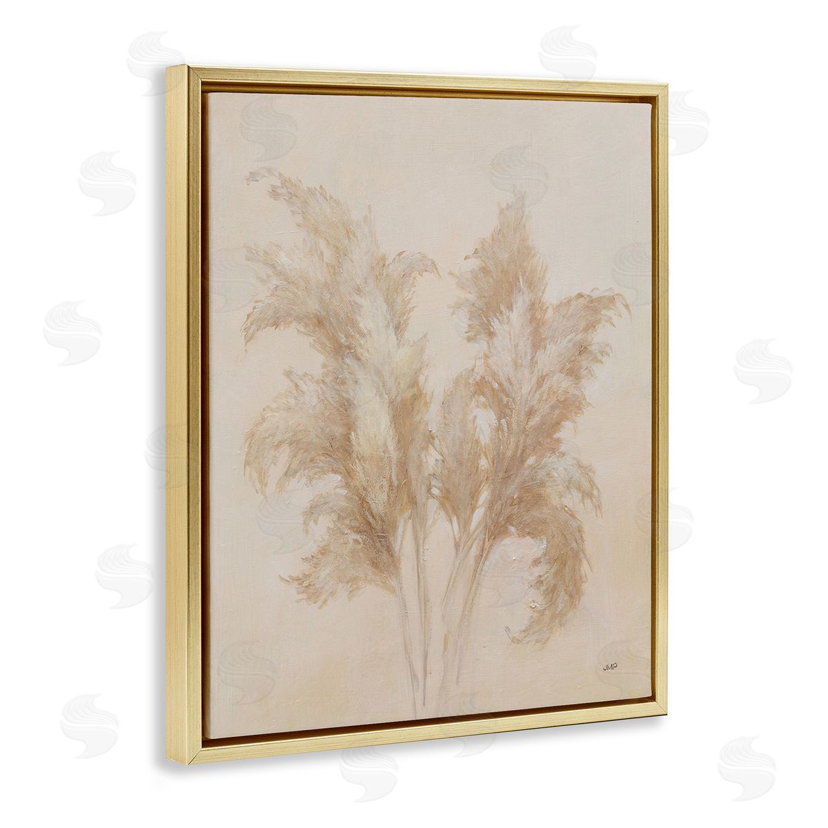 Julia Purinton Traditional Pampas Grass Gold Floating Frame Canvas Wall Art Print