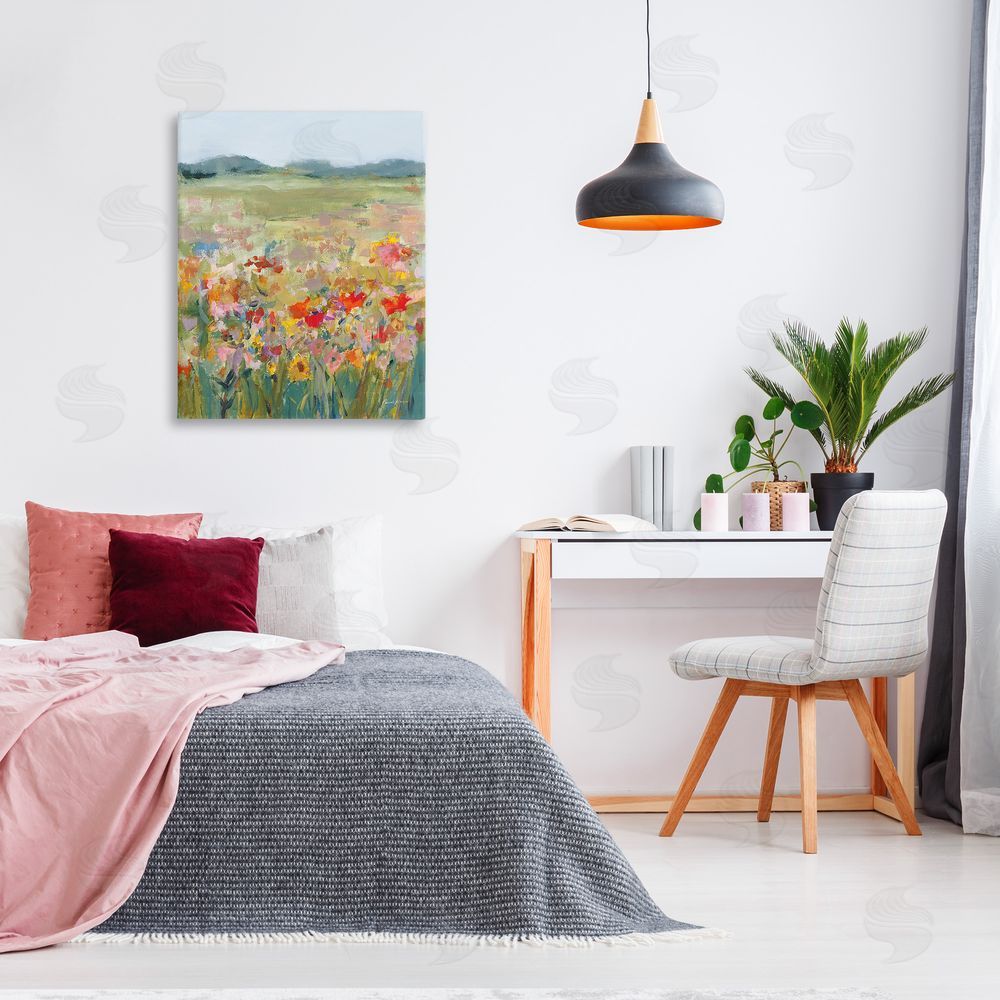 Pamela Munger Vivid Flower Meadow Canvas Wall Art Print in Room