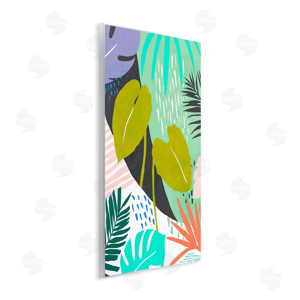 Annie Warren Tropical Leaf Pattern Wooden Wall Plaque Art Print