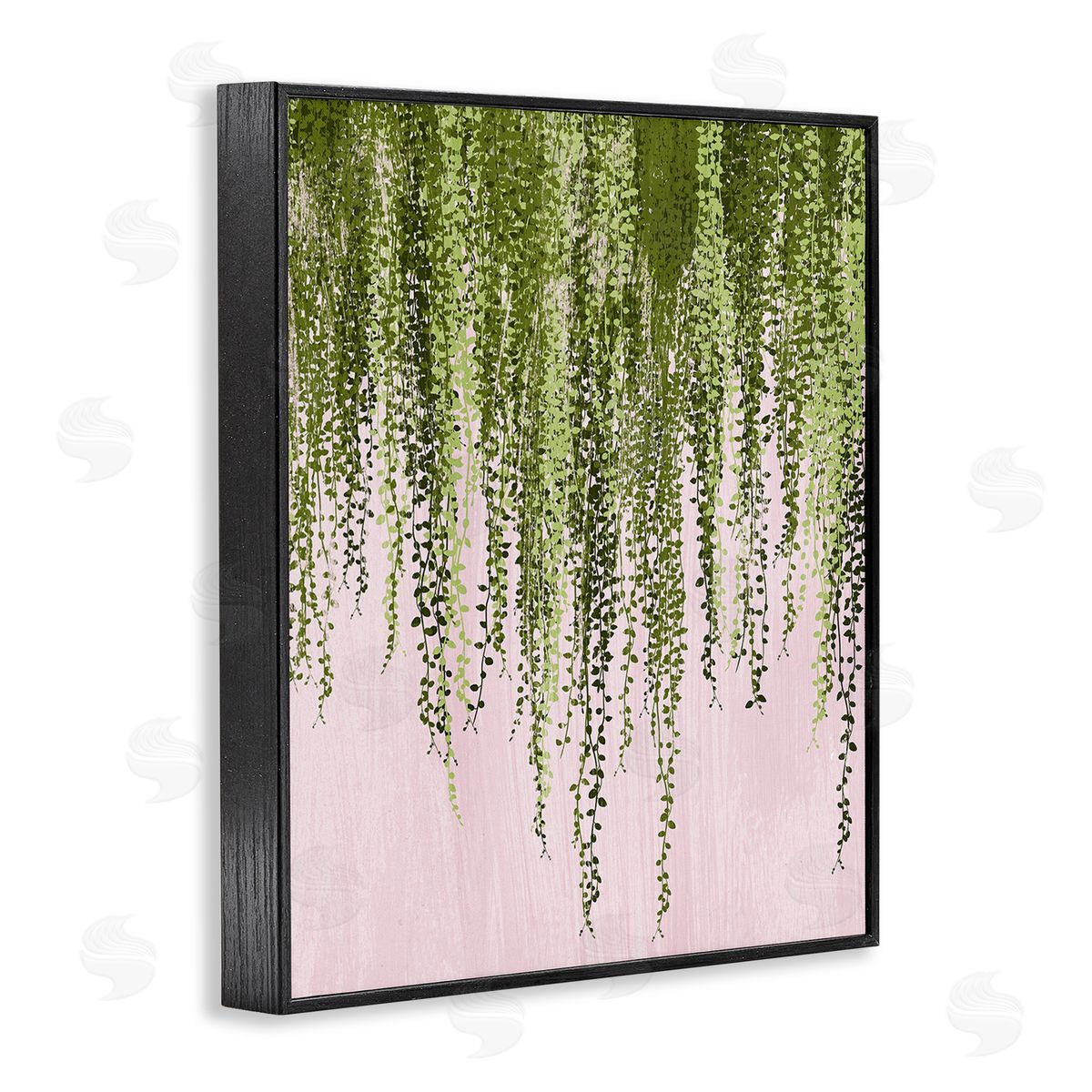 Grace Popp Willow Leaves on Pink Black Framed Giclee Wall Art Print