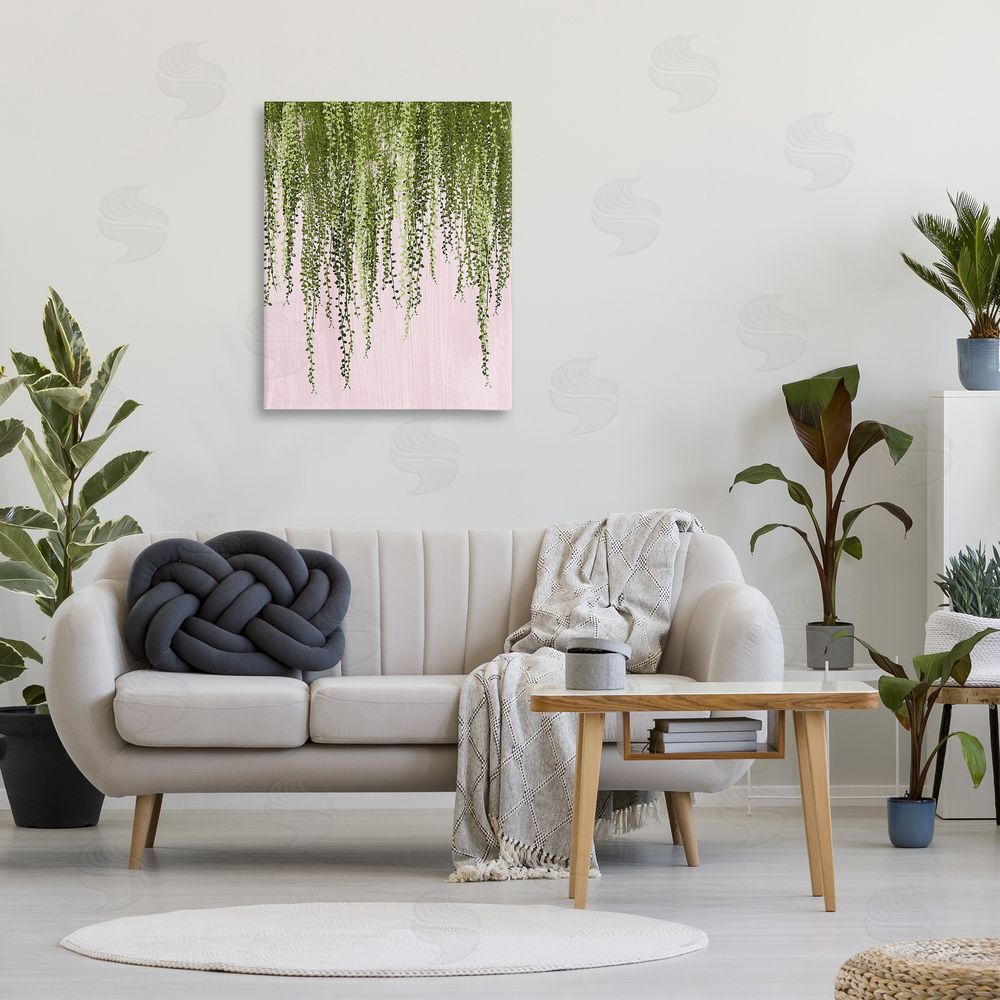 Grace Popp Hanging Ivy on Pink Canvas Wall Art Print in Room