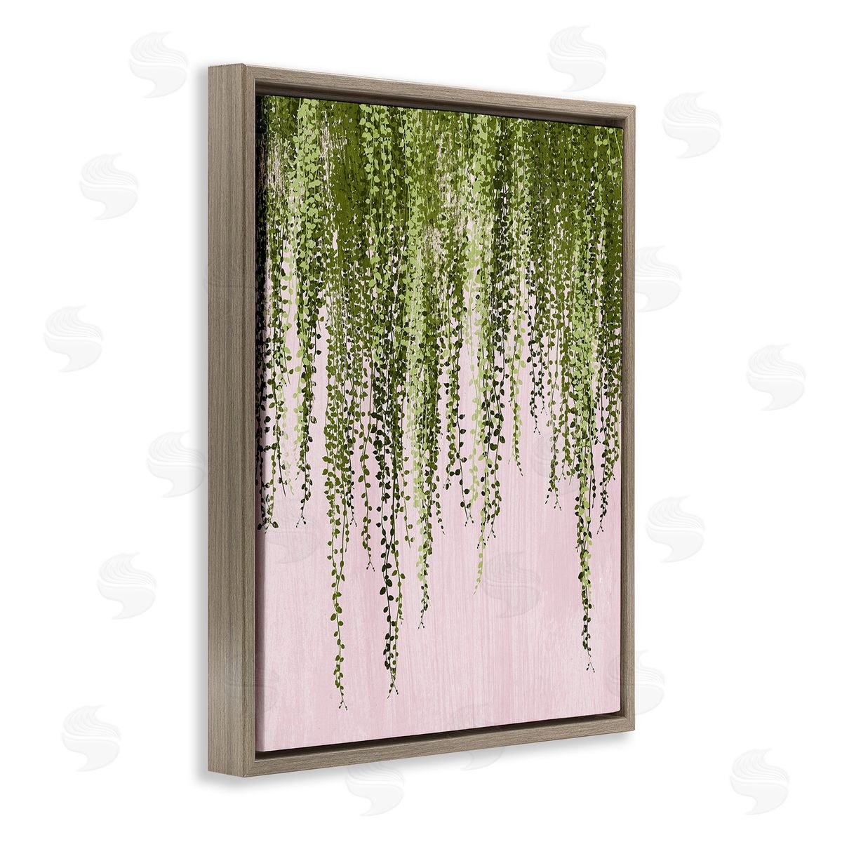 Grace Popp Hanging Ivy on Pink Brown Floating Frame Canvas Wall Art Print
