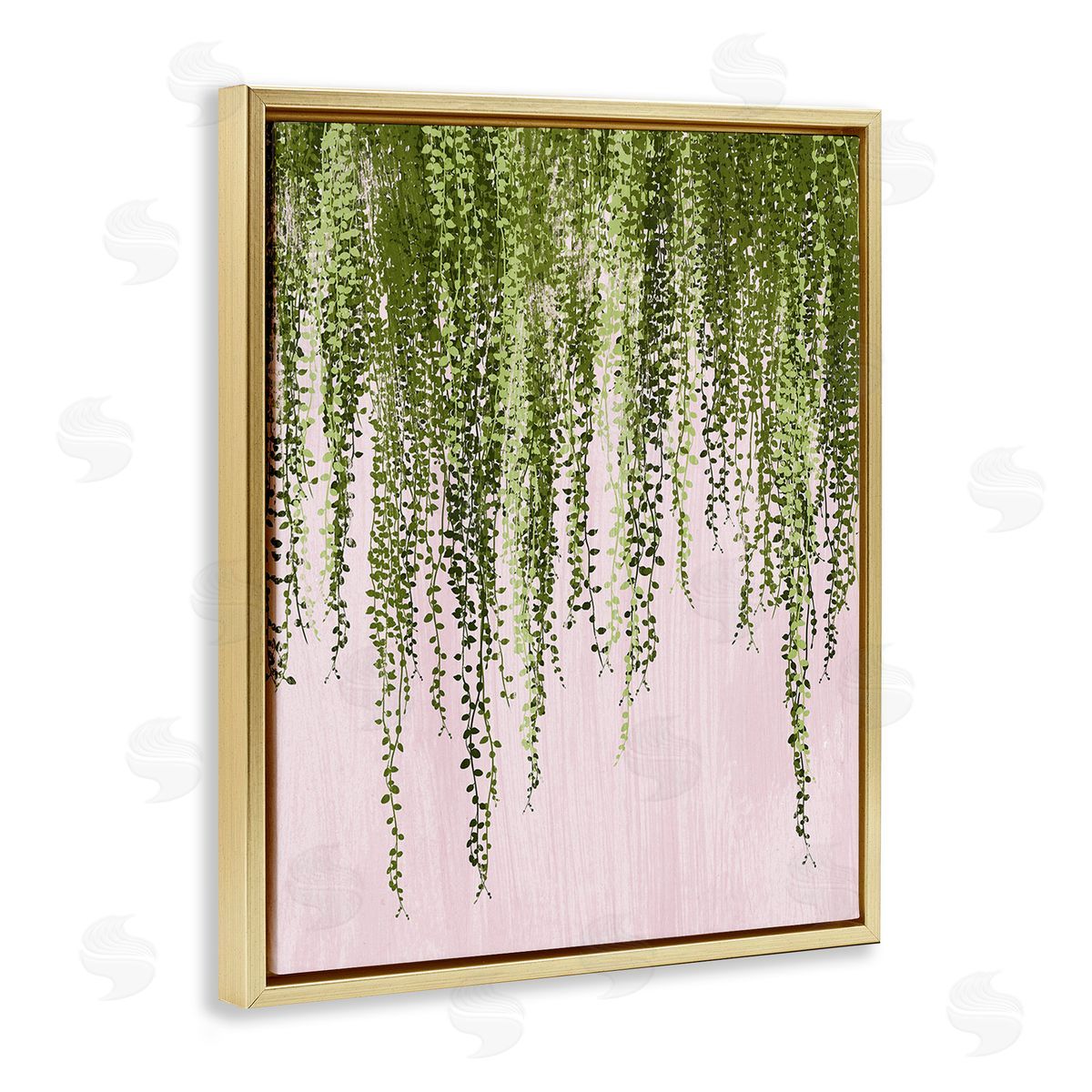Grace Popp Hanging Ivy on Pink Gold Floating Frame Canvas Wall Art Print