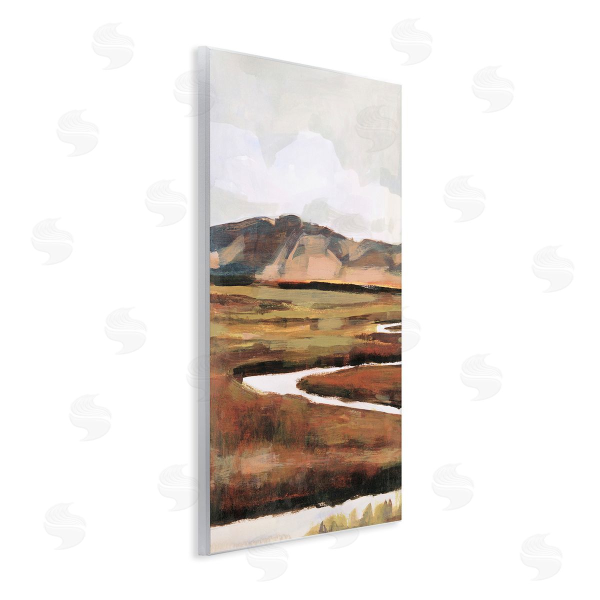 Victoria Borges Winding River Landscape Wooden Wall Plaque Art Print