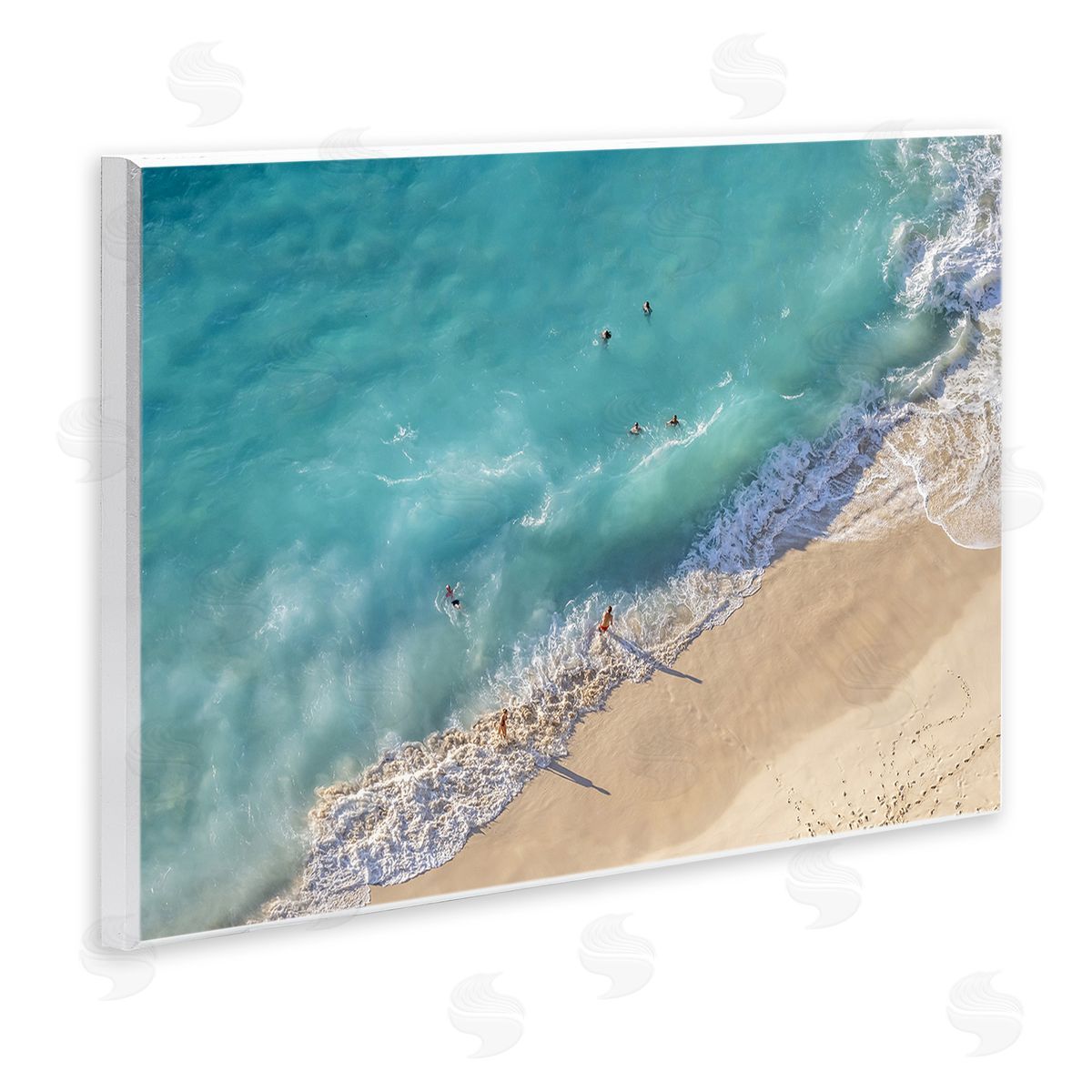 Richard Silver Aerial Beach View Wooden Wall Plaque Art Print