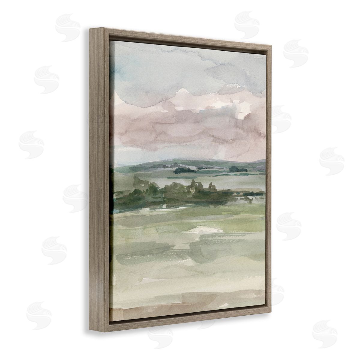 Ethan Harper Abstract Rural Landscape Brown Floating Frame Canvas Wall Art Print