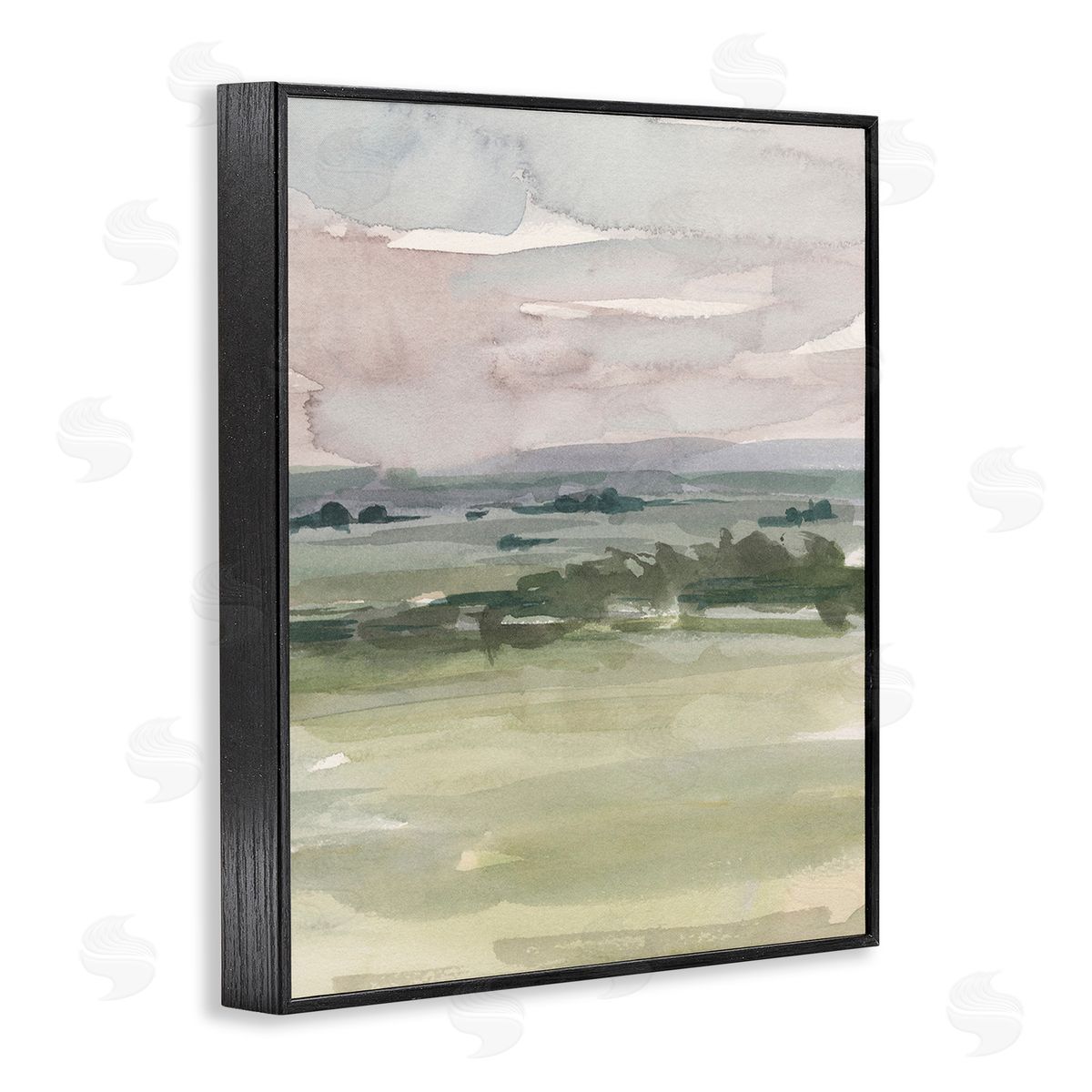 Ethan Harper Rural Watercolor Landscape Black Framed Giclee Wall Art Print
