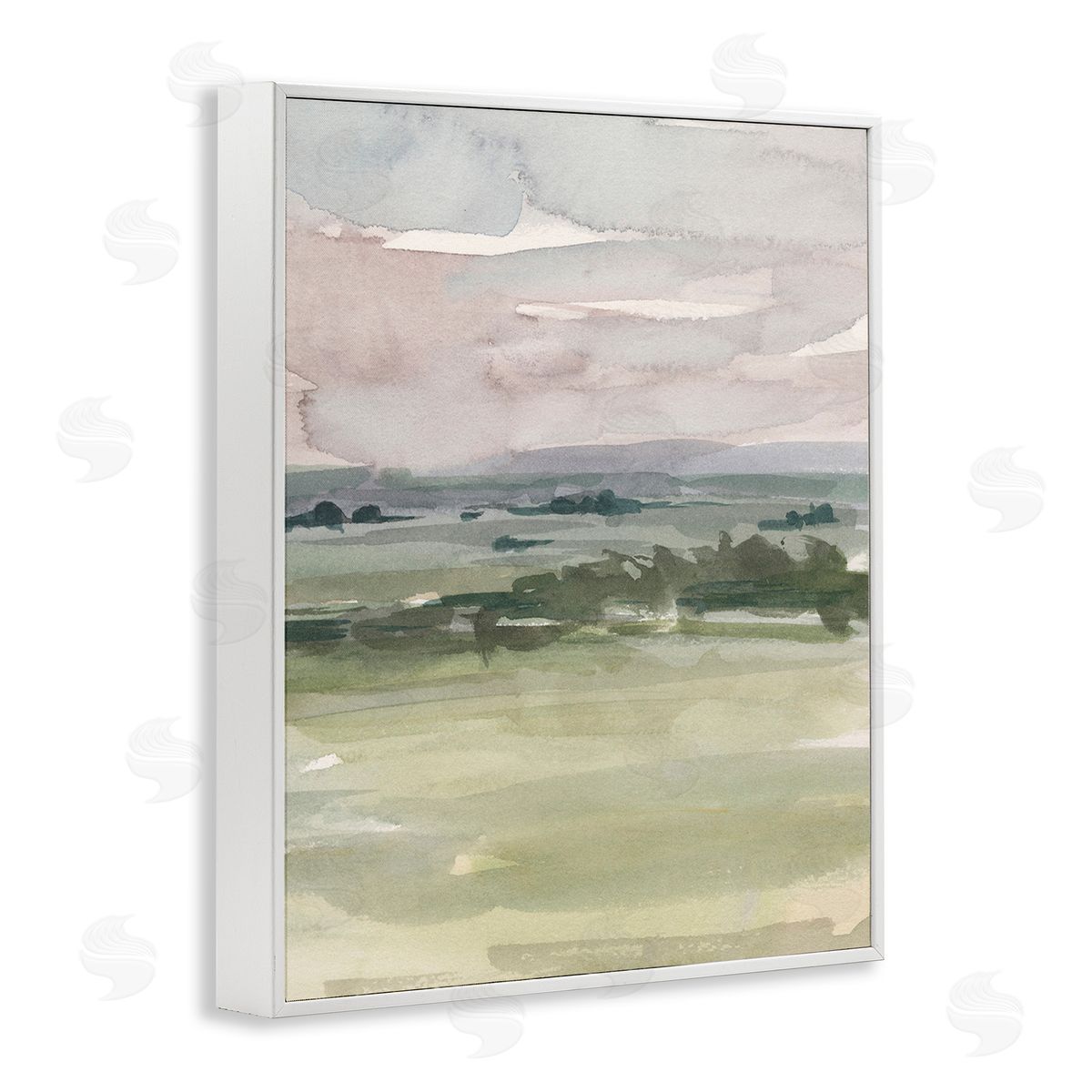 Ethan Harper Rural Watercolor Landscape White Framed Giclee Wall Art Print