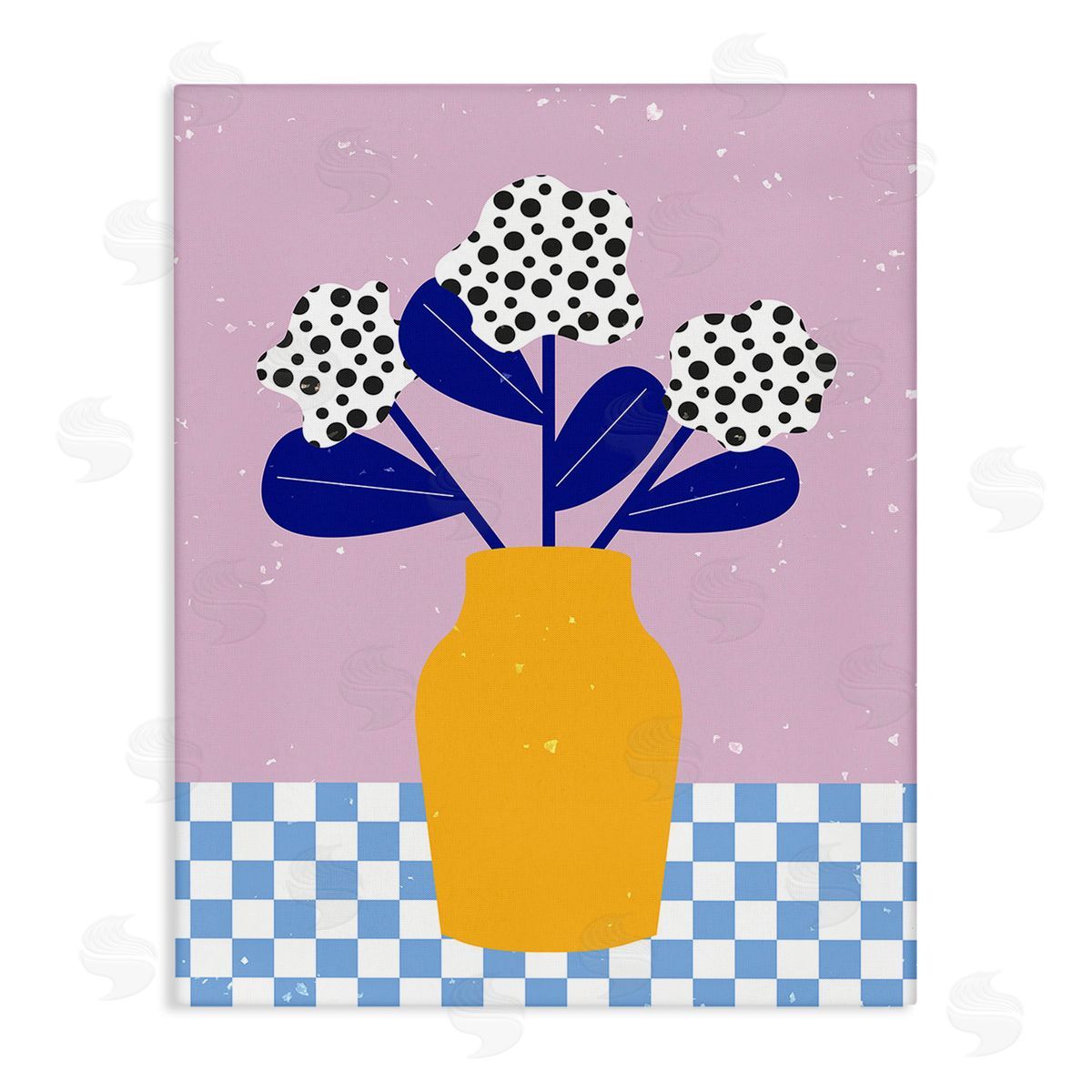 Melissa Wang Modern Polka Dot Plants Canvas Wall Art Print