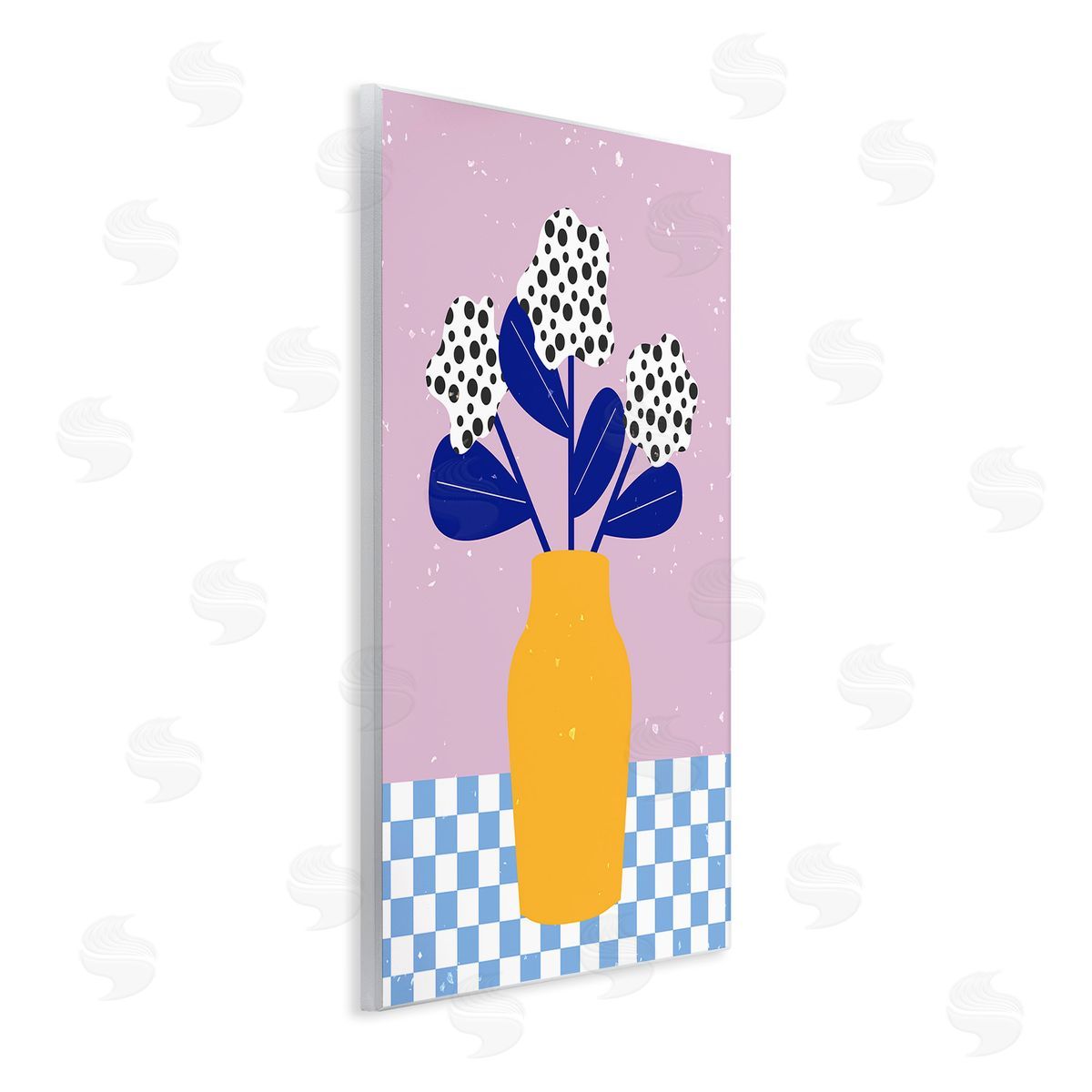 Melissa Wang Modern Polka Dot Plants Wooden Wall Plaque Art Print