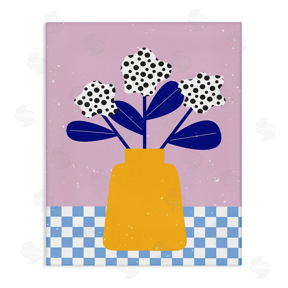 Melissa Wang Abstract Dotted Flowers Canvas Wall Art Print