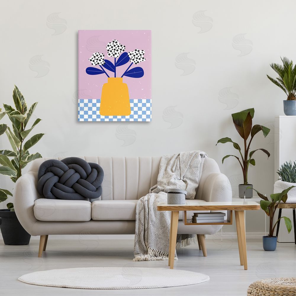 Melissa Wang Abstract Dotted Flowers Canvas Wall Art Print in Room