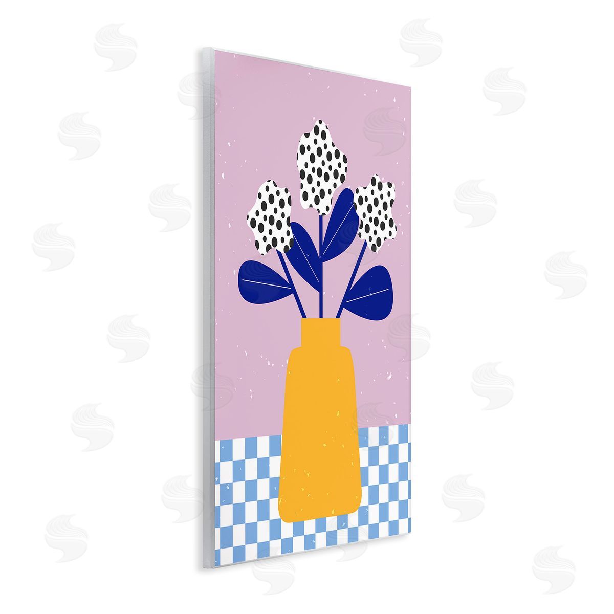 Melissa Wang Abstract Dotted Flowers Wooden Wall Plaque Art Print