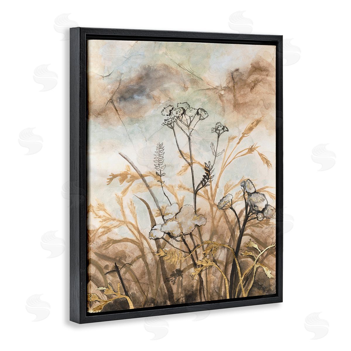 Vanna Lam Neutral Landscape Collage Black Floating Frame Canvas Wall Art Print