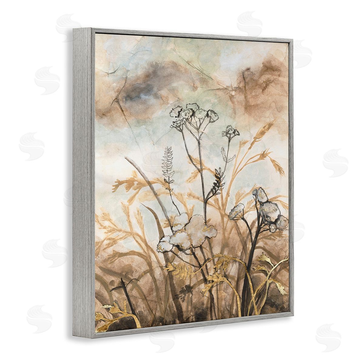 Vanna Lam Neutral Landscape Collage Gray Framed Giclee Wall Art Print