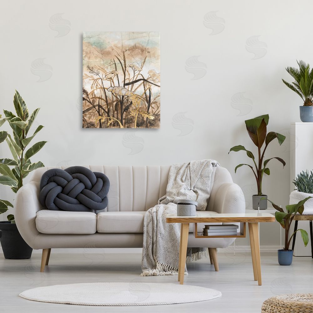 Vanna Lam Abstract Neutral Landscape Canvas Wall Art Print in Room