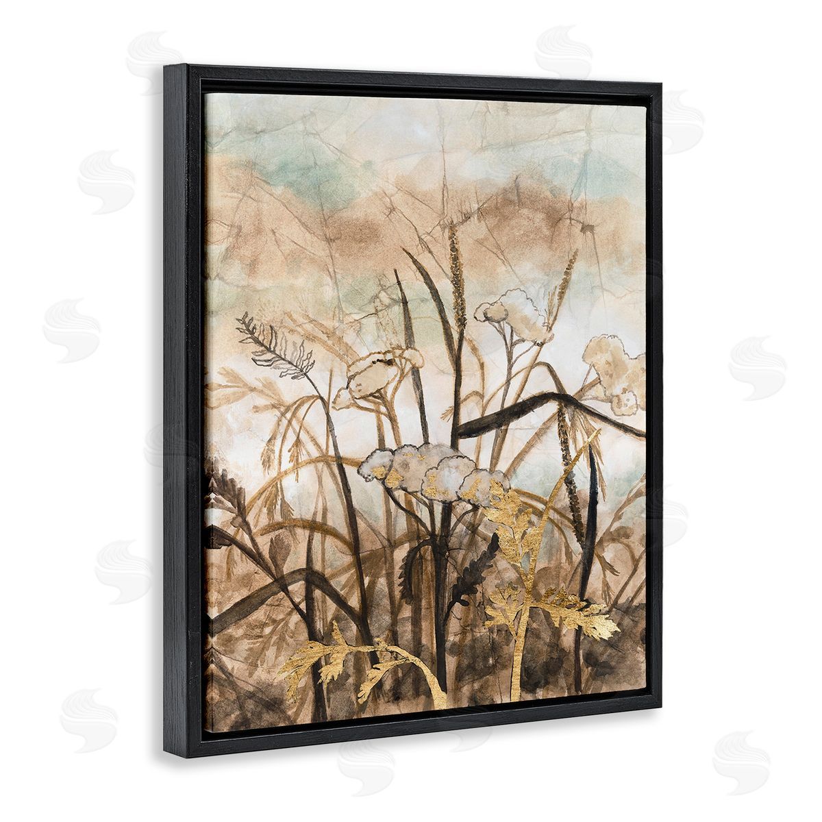 Vanna Lam Abstract Neutral Landscape Black Floating Frame Canvas Wall Art Print