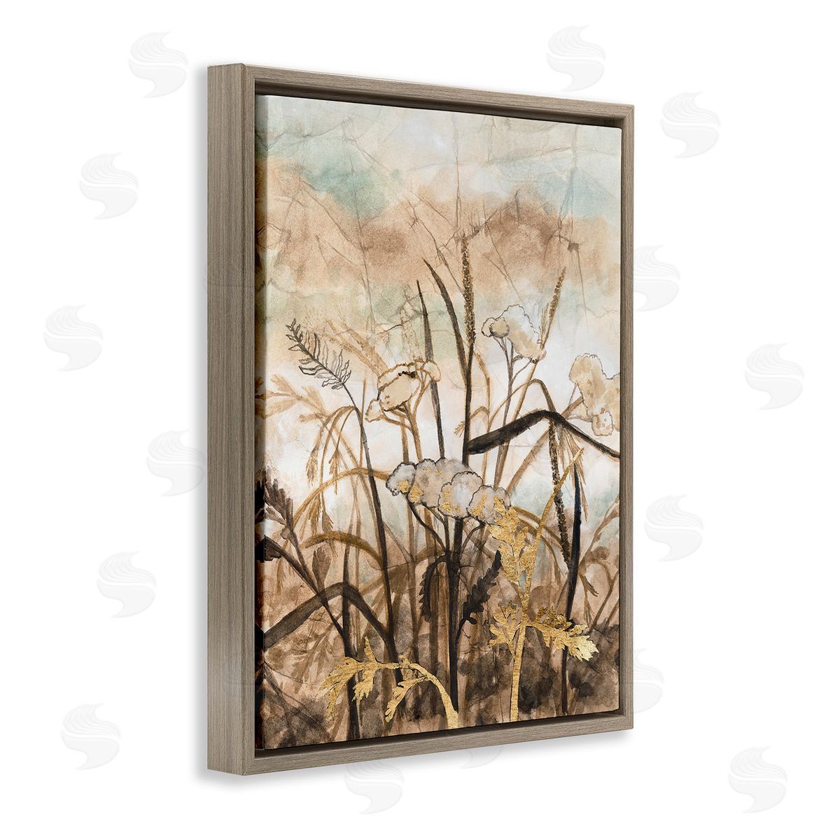 Vanna Lam Abstract Neutral Landscape Brown Floating Frame Canvas Wall Art Print