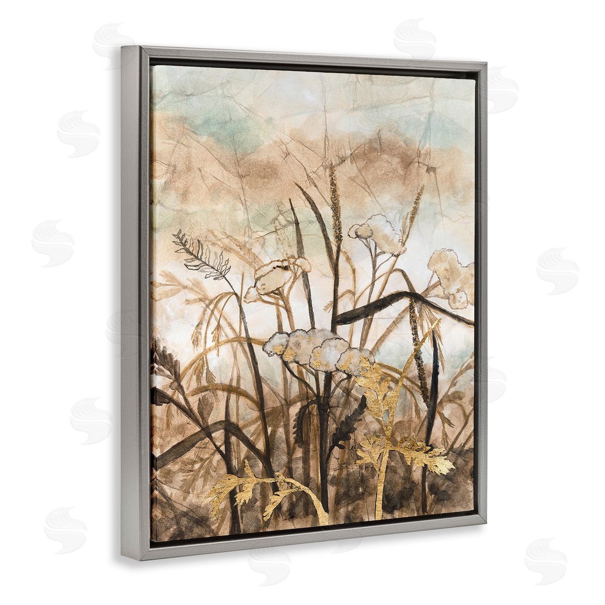 Vanna Lam Abstract Neutral Landscape Gray Floating Frame Canvas Wall Art Print